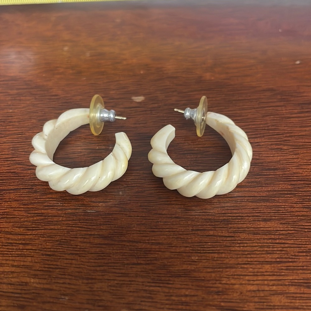 Ivory earrings for pierced ears